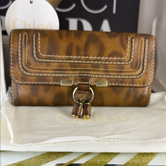 Chloe Handbags - Chloe Brown Leather Wallet with Gold Details